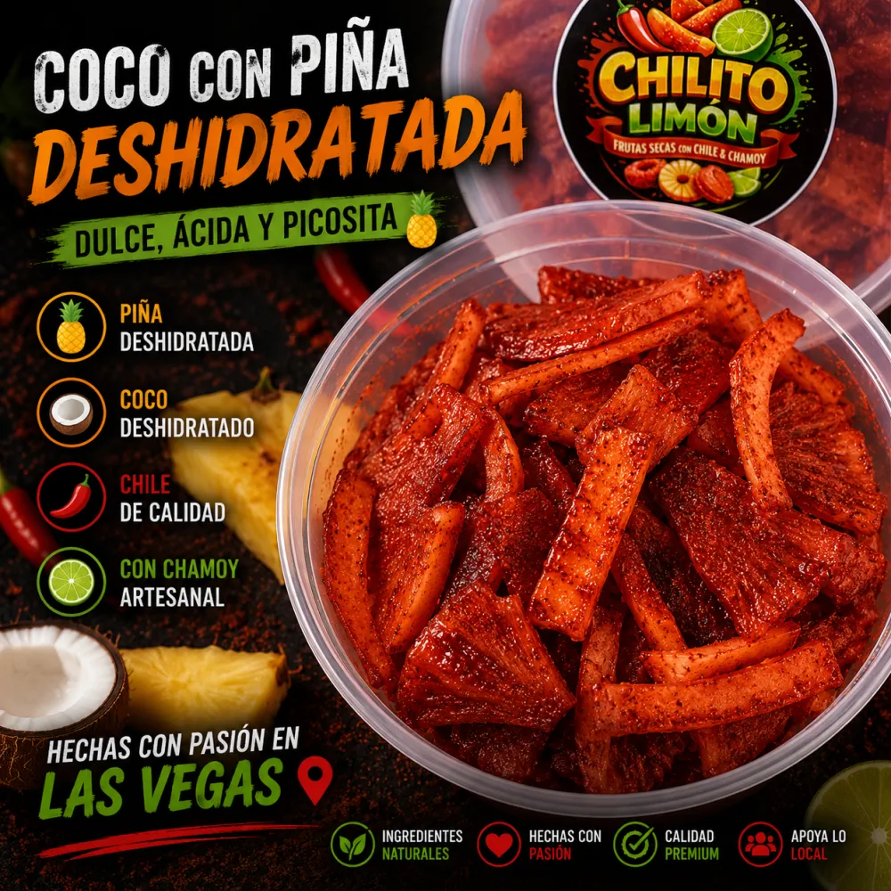 Coco con Piña Deshidratada - Chilito Limón